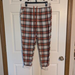 American Eagle Outfitters Red and Gray Plaid Pajama Pants